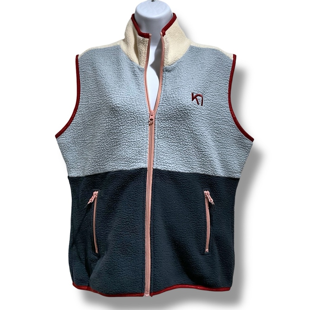 Kari Traa Ane Fleece Colorblock Vest Blue Size L
